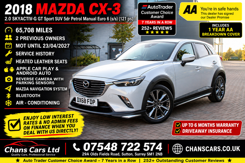 Mazda CX-3 2018 Mazda Cx-3 2.0 Skyactiv-g Gt Sport Suv Pe White
