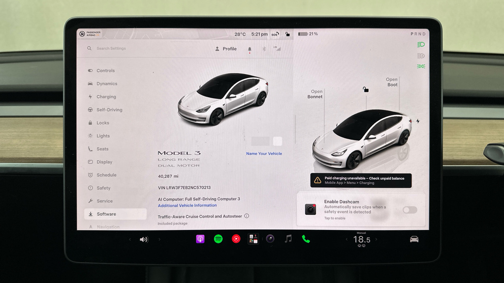 Tesla Model 3 Saloon Rwd 241 Bhp Cruise Cont Red #21