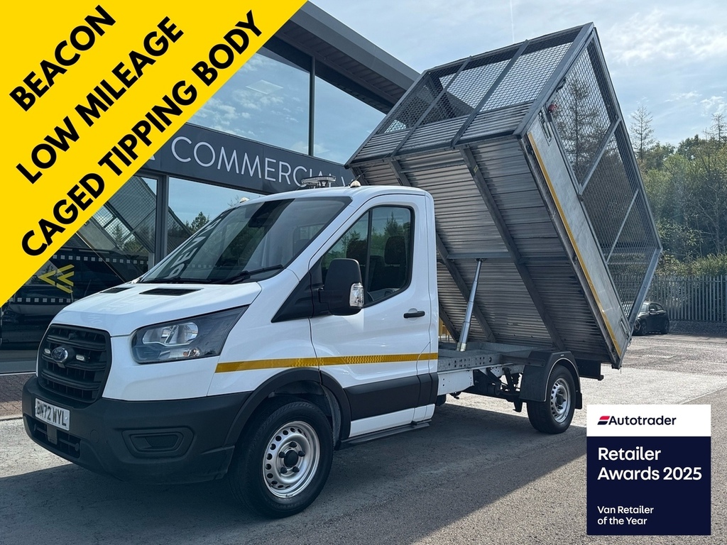 Ford Transit Custom Tdci130ps 350 Single Cab Caged Tipper 1-Stop 130Ps White