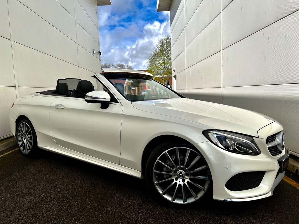 Mercedes-Benz C Class 2.1 C220d Amg Line Premium Plus Cabriolet Di White