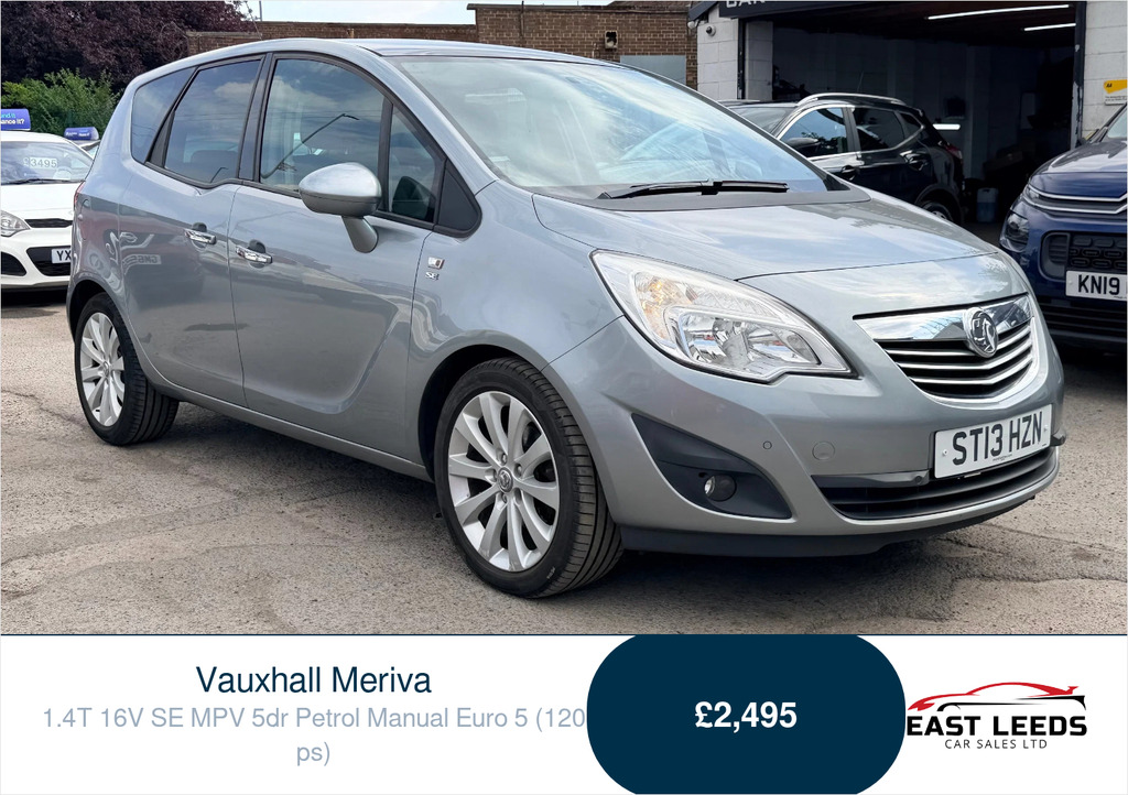 Vauxhall Meriva 1.4T 16V Se Mpv Euro 5 120 Ps Silver