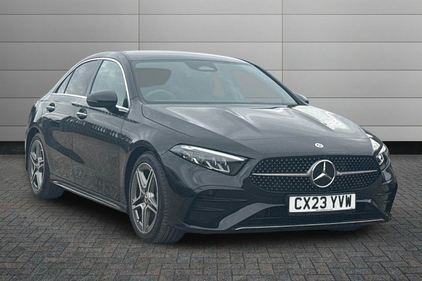 Mercedes-Benz A Class 1.3 A180h Mhev Amg Line Executive Saloon Pet CX23YVW Black
