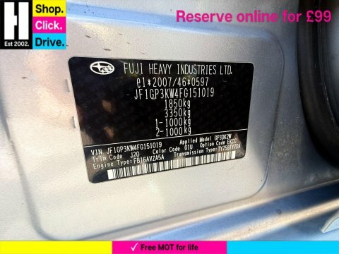 Subaru Impreza 1.6L I Rc 114 Bhp White #50