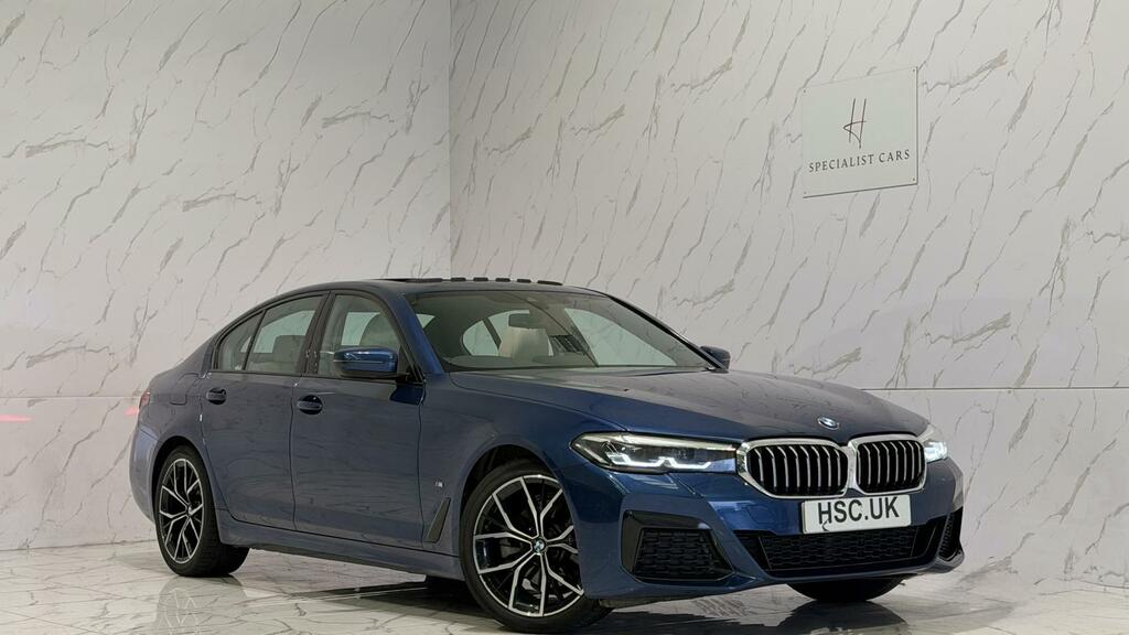 BMW 5 Series 2.0 520I Mht M Sport Saloon Hybrid Step HN72ZYW Blue