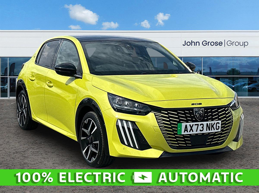 Peugeot e-208 115Kw Gt 51Kwh Hatchback AX73NKG Yellow