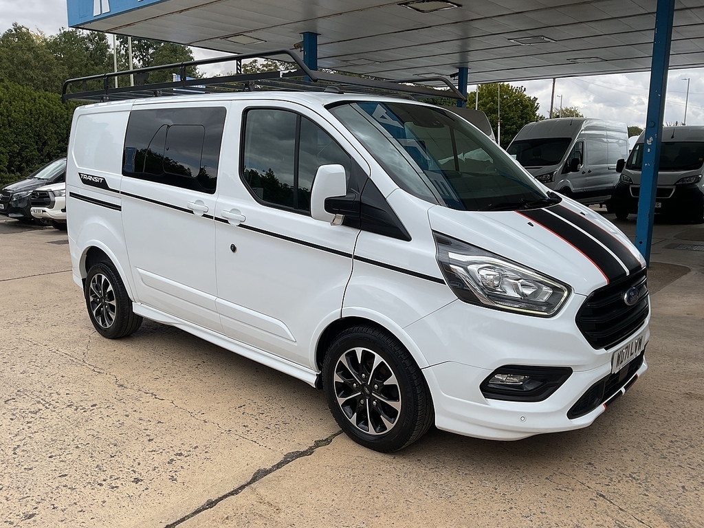 Ford Transit Custom 2.0 320 Ecoblue Sport Crew Van Double Cab Dies WD71LVW White