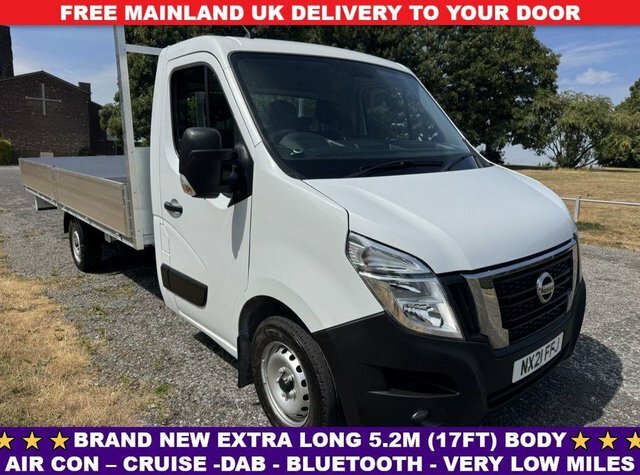 Nissan NV400 2.3 Dci 3.5T. Tekna 5.2M 17Ft Dropside Movano Ma White