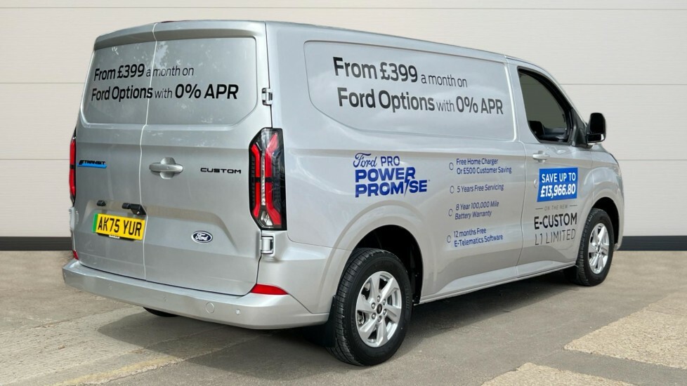 Ford Transit Custom Ford E-transit Custom 320 L1 E 100Kw 65Kwh H1 Van AK75YUR Silver #2