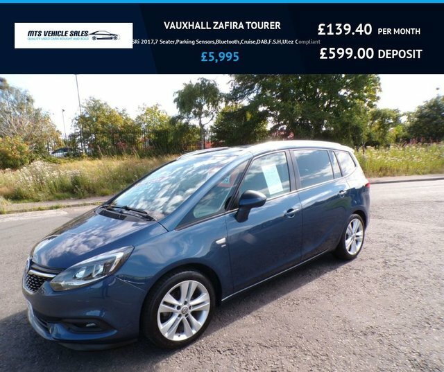 Vauxhall Zafira Tourer 2017 1.4I Sri 2017,7 Seater,parking Sensors,blueto Blue