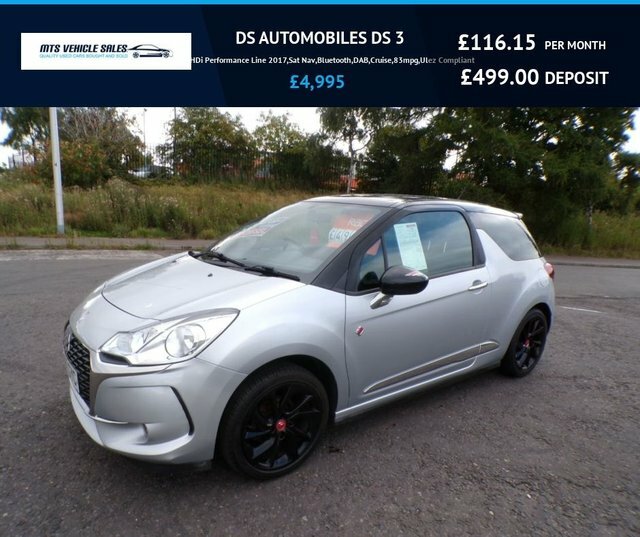 DS DS 3 2017 1.6 Bluehdi Performance Line 2017,Sat Nav,blu Silver