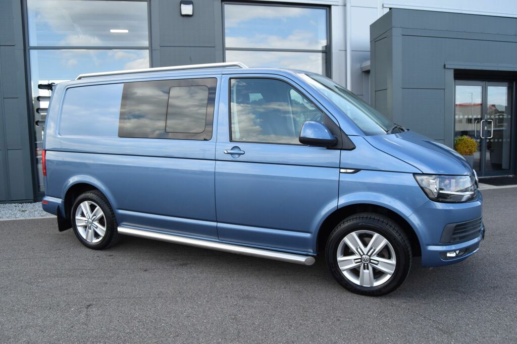 Volkswagen Transporter 2.0 Tdi T32 Bluemotion Tech Highline Kombi Double Blue #4