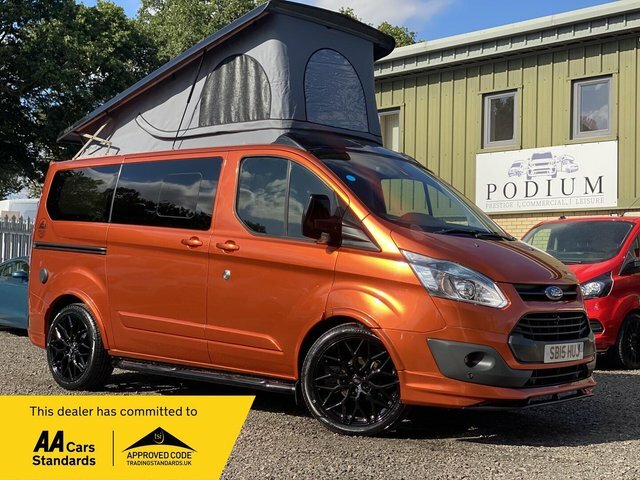 Ford Tourneo Custom With Windows-popup-heater-kitchen-cruise-alloys Orange