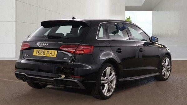 Audi A3 1.6 Tdi S Line Sportback S Tronic Euro 6 Ss Black #2