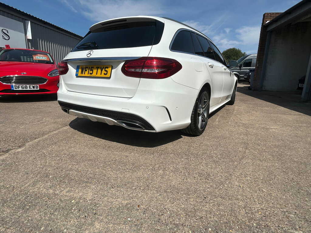 Mercedes-Benz C Class 2.1 C220 Bluetec Amg Line Estate G-tron White #6