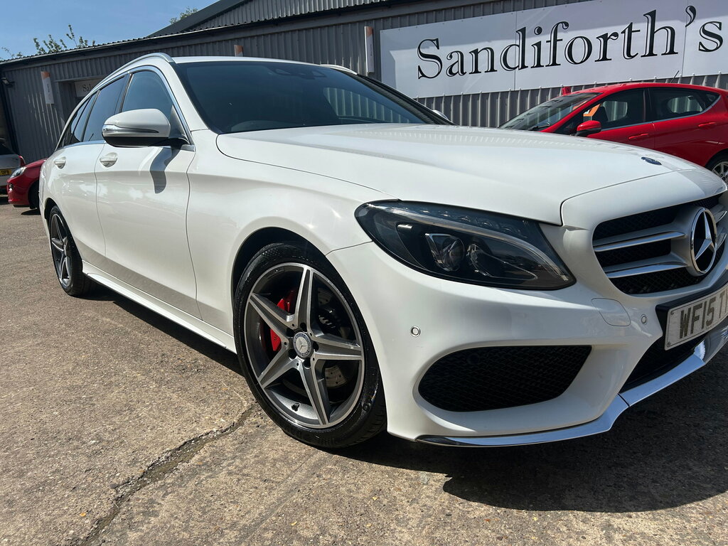 Mercedes-Benz C Class 2.1 C220 Bluetec Amg Line Estate G-tron White #2