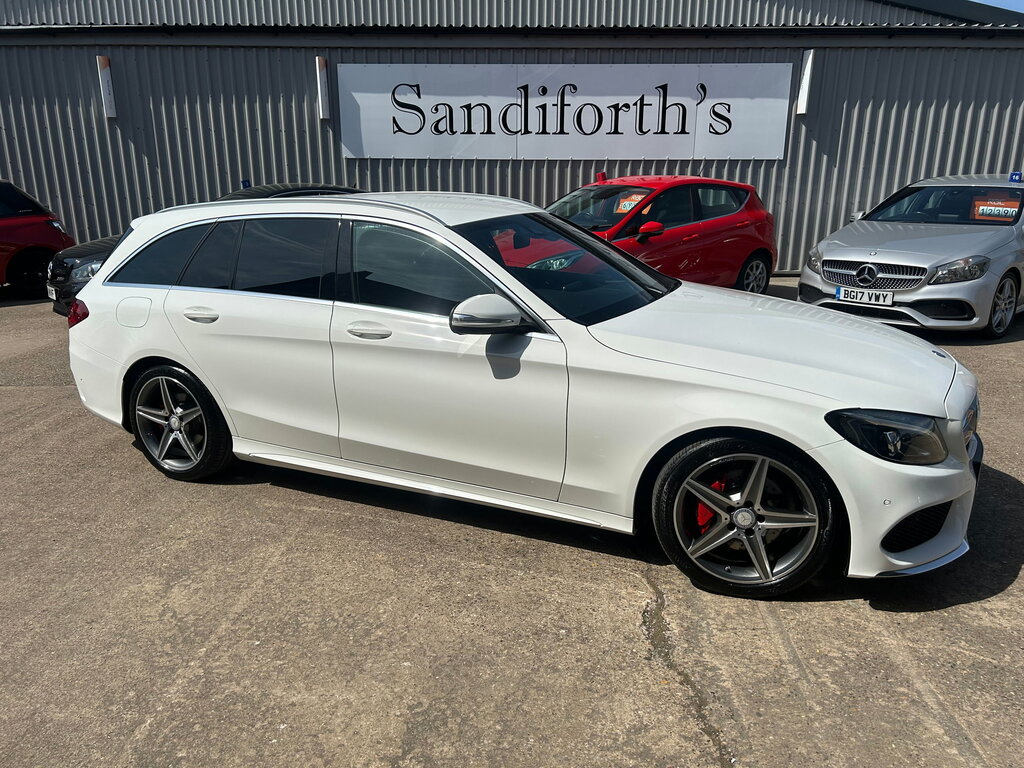 Mercedes-Benz C Class 2.1 C220 Bluetec Amg Line Estate G-tron White