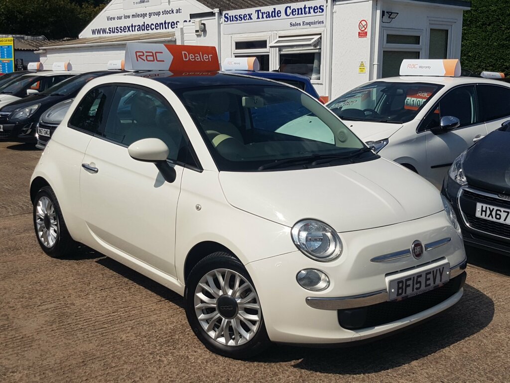 Fiat 500 1.2 Lounge - Pan Roof Only 39,000 Miles White #2