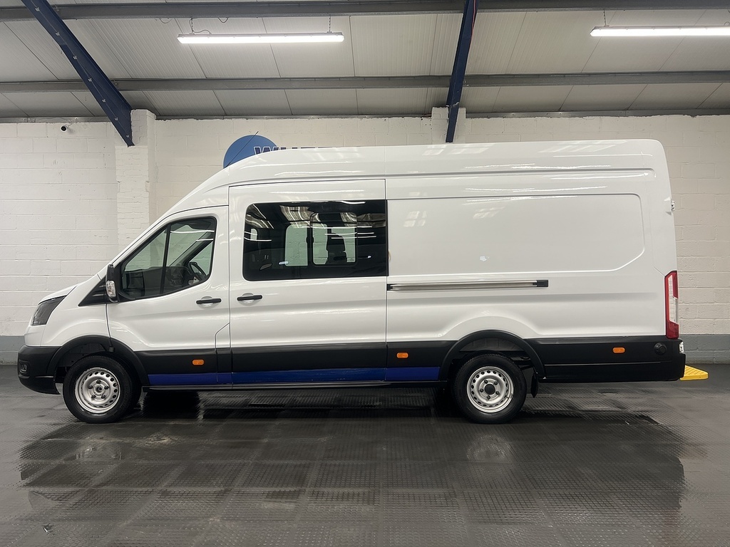 Ford Transit Custom 2.0 350 Ecoblue Leader Crew Van Double Cab 6Dr Die LL69GHV White #2