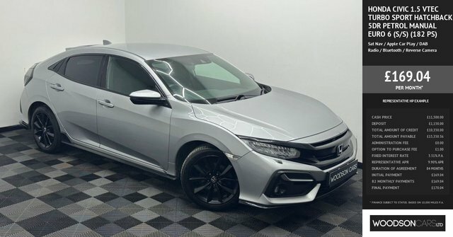 Honda Civic 2020 1.5 Vtec Turbo Sport Hatchback Man Silver #3
