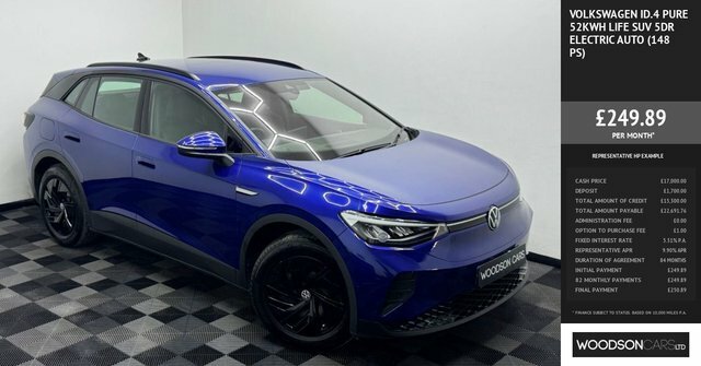 Volkswagen ID.4 2022 Pure 52Kwh Life Suv 148 Ps MA72DGV Blue #2