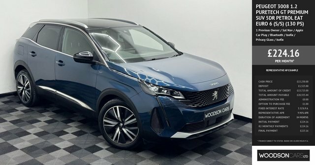Peugeot 3008 2022 1.2 Puretech Gt Premium Suv Eat Eu LS22JUY Blue #3