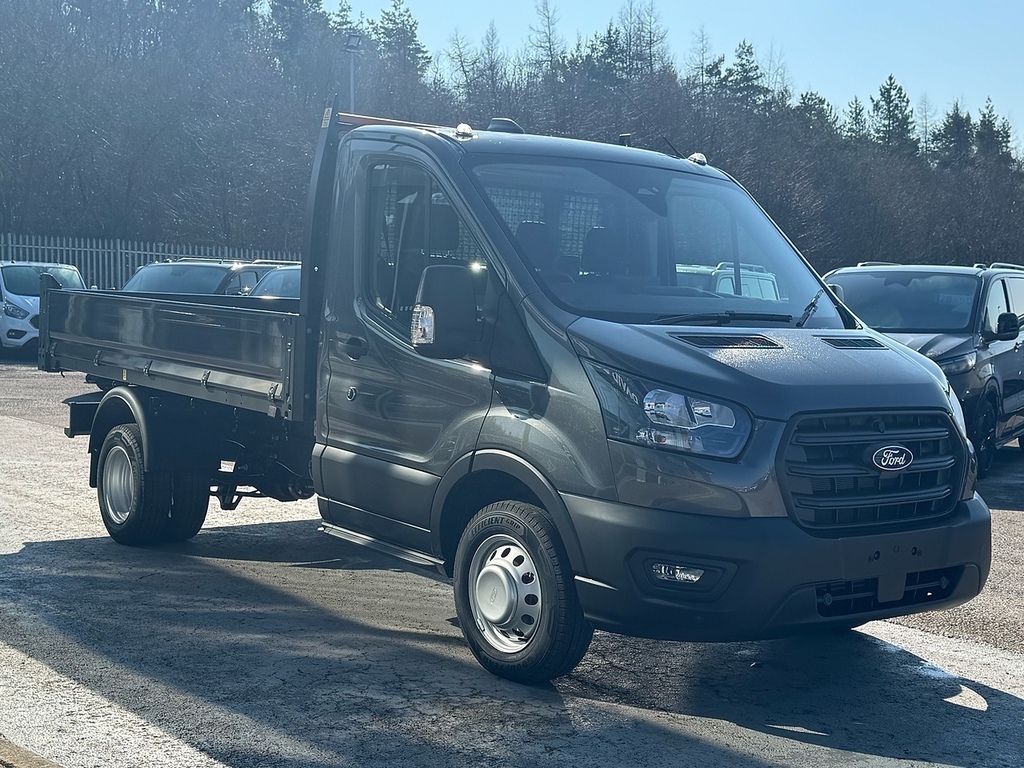 Ford Transit Custom 165Ps 350 Leader Single Cab Tipper Drw With Ac, R Grey