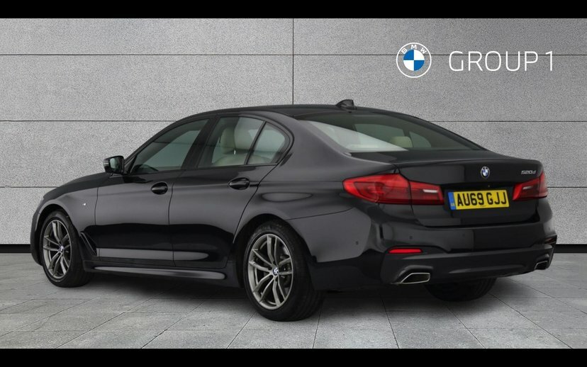 BMW 5 Series 520D M Sport Saloon Black #2