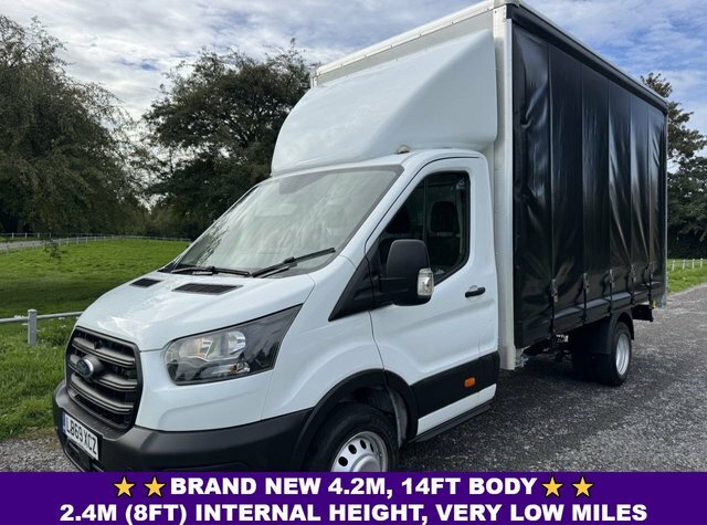 Ford Transit Custom 2.0 350 3.5T. 4.2M Curtainside X 2.4M Internal Hei White