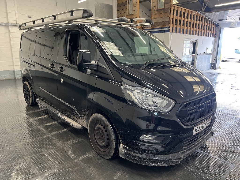 Ford Transit Custom 2.0 320 Ecoblue Limited Crew Van Double Cab Di Black #4