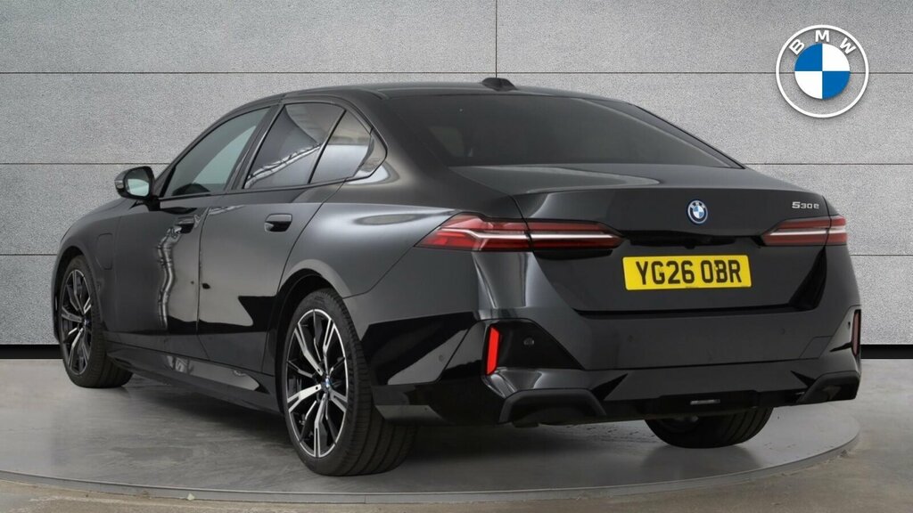BMW 5 Series 530E M Sport Saloon Black #2
