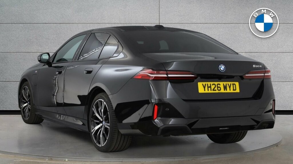 BMW 5 Series 530E M Sport Saloon Black #4
