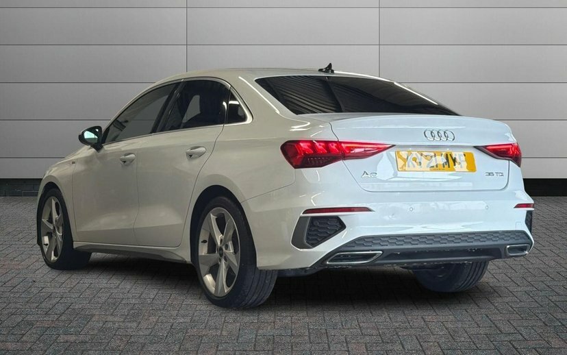 Audi A3 2.0 Tdi 35 S Line Saloon S Tronic 150 White #3
