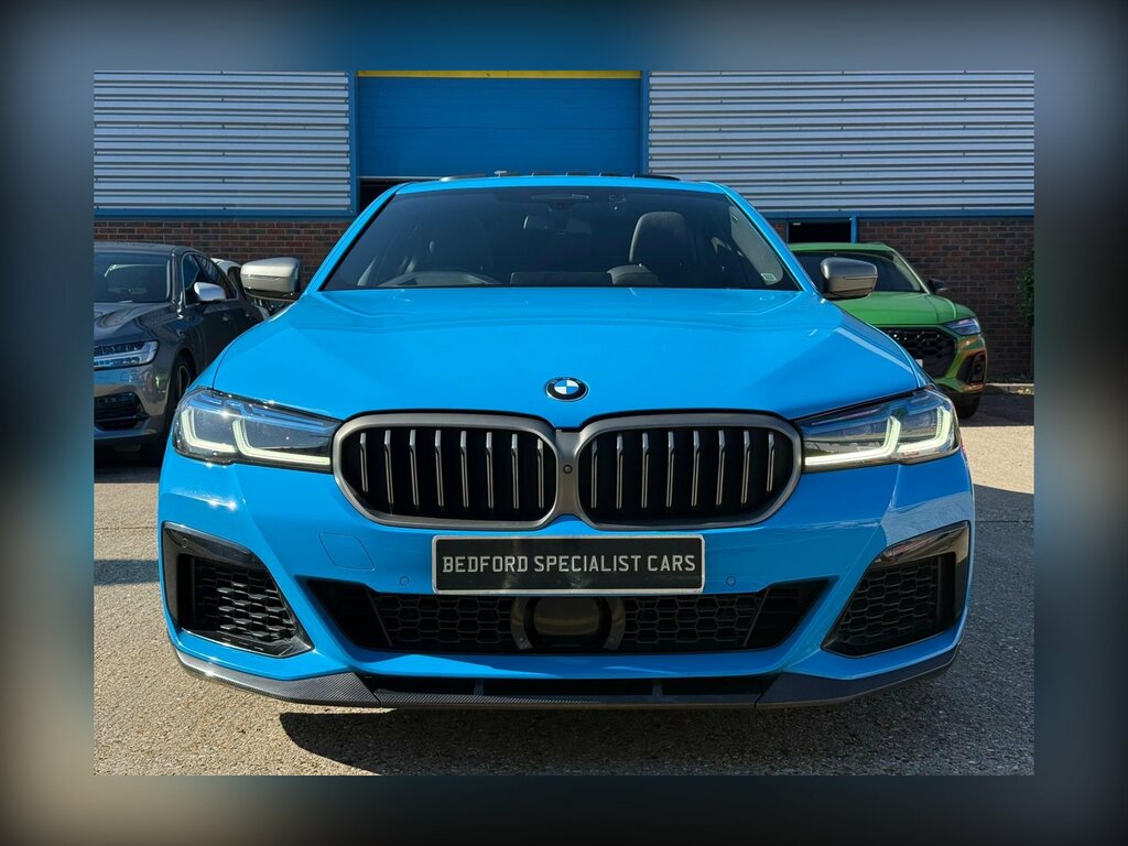 BMW 5 Series M550i Xdrive Blue #4