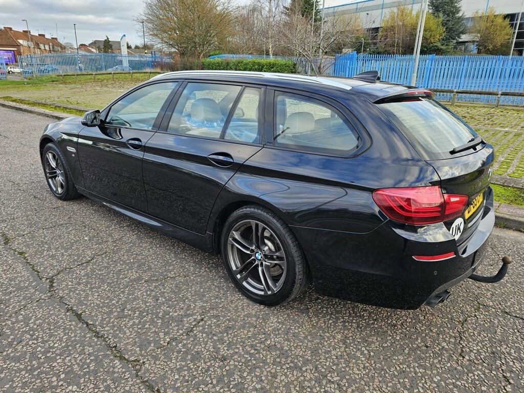 BMW 5 Series 2.0 520D M Sport Touring 2015 Black #3