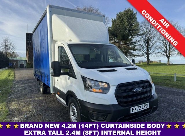 Ford Transit Custom 2.0 350 Leader 3.5T. L4 Lwb 4.2M Curtainside Tail White