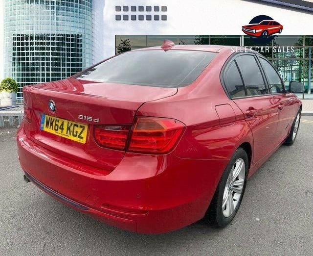 BMW 3 Series 2.0 316D Sport Saloon 2014 WK64KGZ Red #3