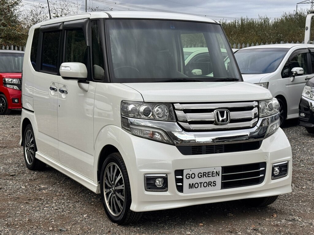 Honda N-Box Turbo G Custom Japanese Kei Car Auction Grade 4 White