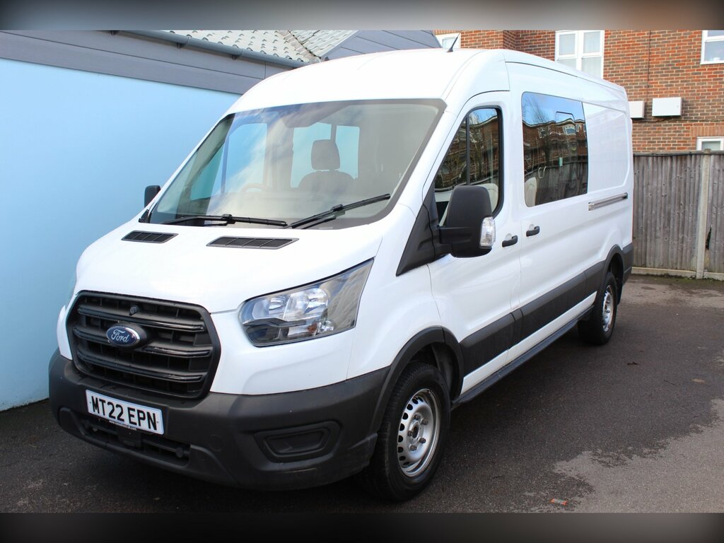 Ford Transit Custom 2.0 350 Ecoblue Leader Crew Van Double Cab 6Dr Die MT22EPN White #4